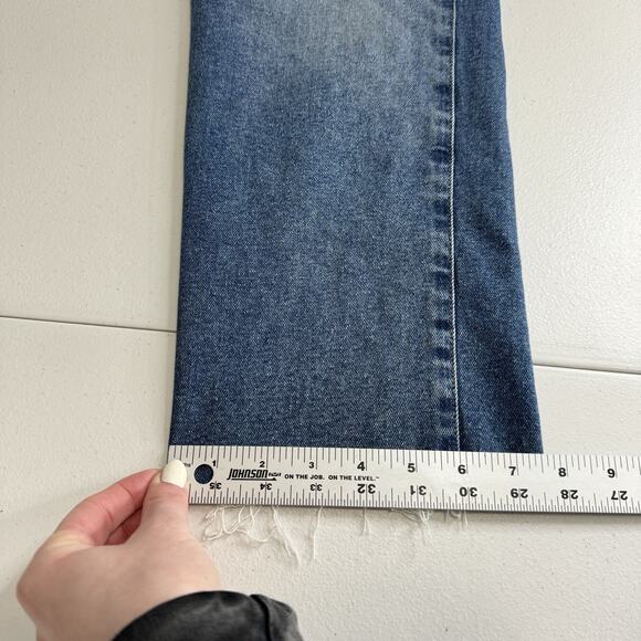 J.Crew Womens Jeans 32 Blue Essential Straight in All-Day Stretch Raw Hem Denim - Picture 7 of 12